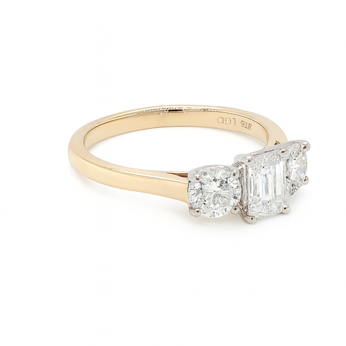 Emerald and Brilliant Cut 2.00ct Certified Diamond ring
