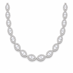 Carina Marquise Halo Crystal Bridal Necklace