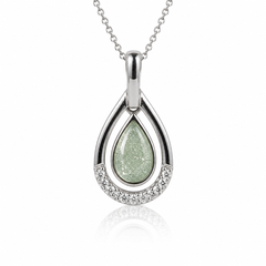Maci Memories Sterling Silver Cubic Zirconia Ashes Teardrop Memorial Necklace