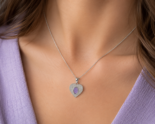 Maci Memories Sterling Silver Zirconium Heart Ashes Pendant & Chain
