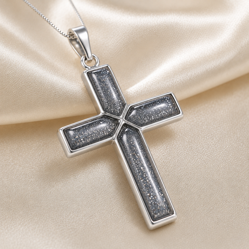 Maci Memories Sterling Silver Ashes Cross And Chain.