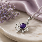 Maci Memories Sterling Silver Thistle Ashes Necklace.