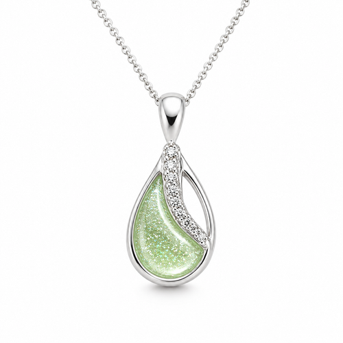 Maci Memories Sterling Silver Cubic Zirconia Ashes Teardrop Shape Pendant