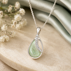 Maci Memories Sterling Silver Cubic Zirconia Ashes Teardrop Shape Pendant