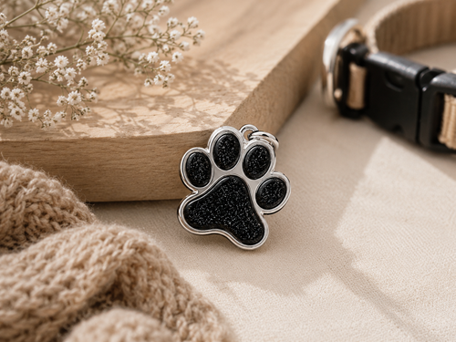 Sterling Silver Ashes Paw Print Memorial Pendant