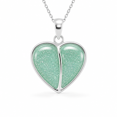 Silver Duel Heart Ashes Pendant