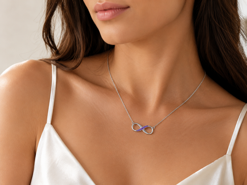 Sterling Silver Ashes Memorial Infinity Necklace