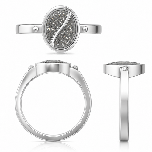 Sterling Silver Ladies Ashes Memorial Ring