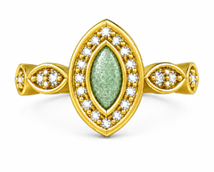 9ct Yellow Gold Ashes and Cubic Zirconium Memorial Ring