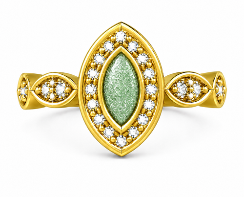 9ct Yellow Gold Ashes and Cubic Zirconium Memorial Ring