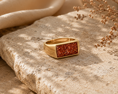 9ct yellow Gold gents Ashes Memorial Ring