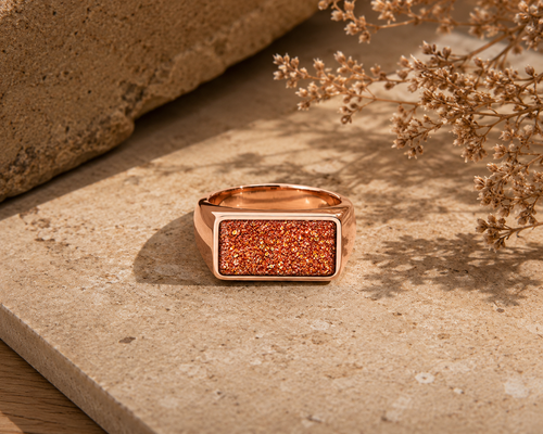 9ct Rose Gold Gents Ashes Memorial Ring