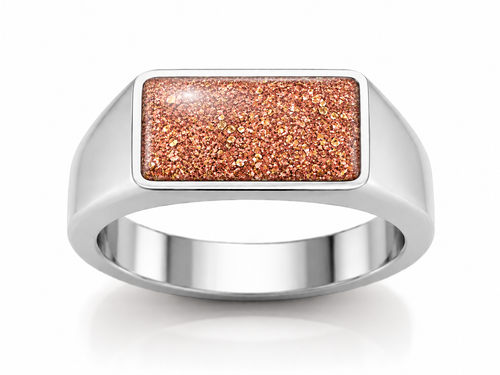 9ct White Gold Gents Ashes Memorial Ring