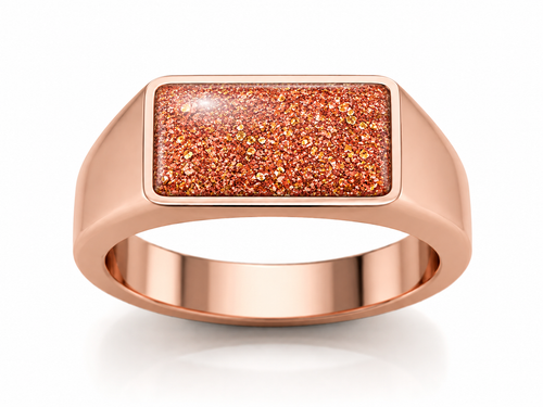 9ct Rose Gold Gents Ashes Memorial Ring