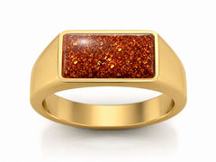9ct yellow Gold gents Ashes Memorial Ring