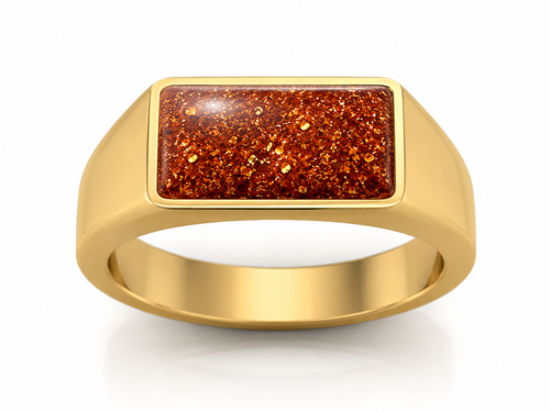 9ct yellow Gold gents Ashes Memorial Ring