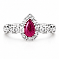 9ct White Gold Ashes and Cubic Zirconium Memorial Ring