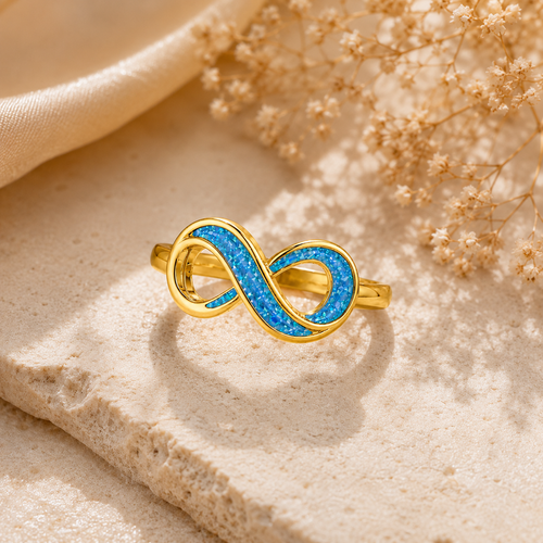 9ct Yellow Gold Infinity Ashes Memorial Ring