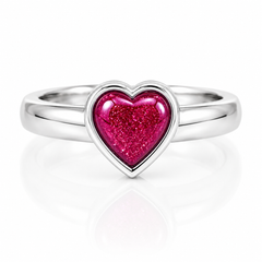 Sterling Silver Ashes Heart Memorial Ring