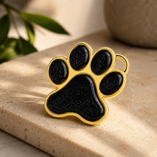 9ct Yellow Gold Ashes Paw Print Memorial  Pendant