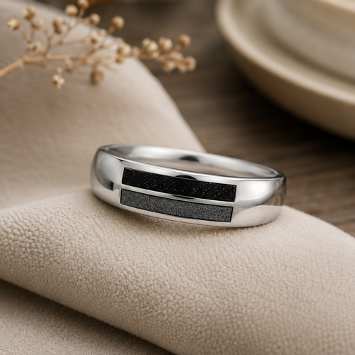 Gents 9ct White Gold Ashes Memorial Ring