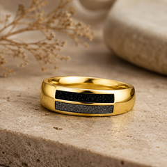 Gents 9ct yellow gold Ashes to glass cremation Ring