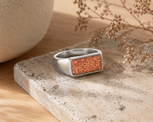 9ct White Gold Gents Ashes Memorial Ring