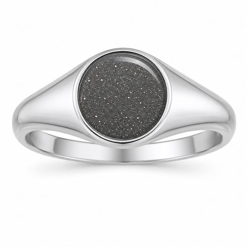 Unisex Silver Ashes  Memorial Ring