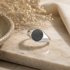 Unisex Silver Ashes  Memorial Ring