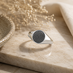 Unisex Silver Ashes  Memorial Ring