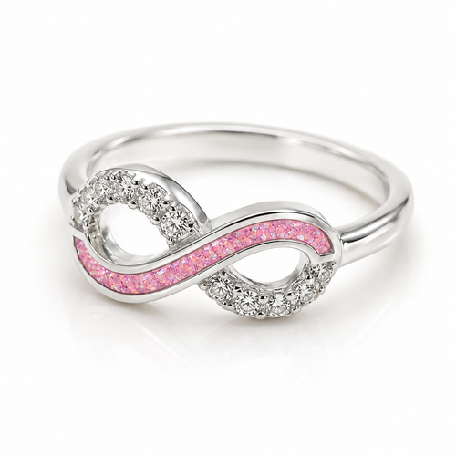 Sterling Silver Ashes Wave Memorial Ring - Choose your Gem Colour (Copy)