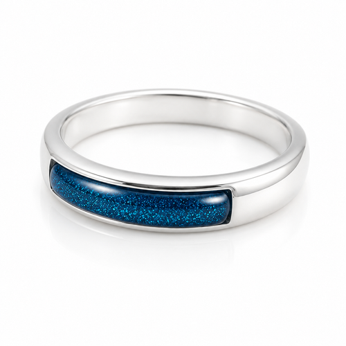 Sterling Silver Ashes Memorial Ring - Choose your Gem Colour