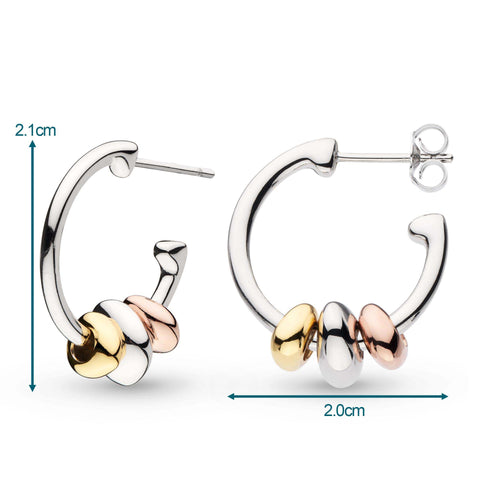 Kit Heath Coast Silver Tumble Golden Hoop Earrings