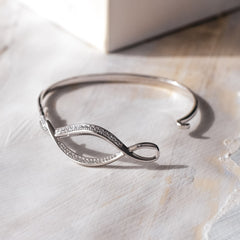 Kit Heath Entwine Twine Twist Pavé Hinged Bangle
