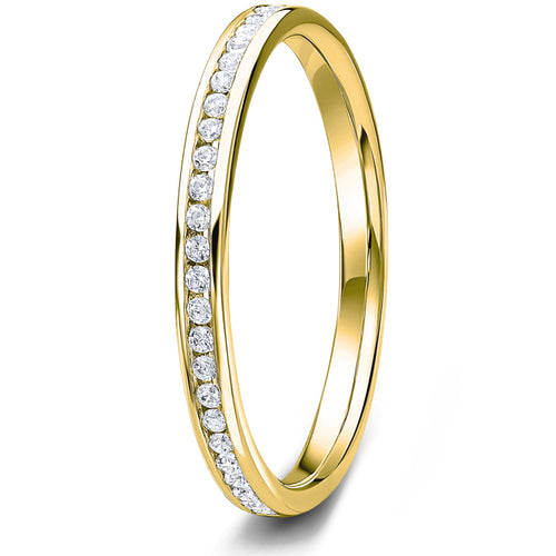 0.15ct 9ct gold Diamond Channel Set Wedding Ring