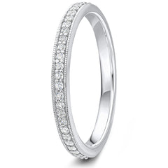 0.15ct 9ct gold Diamond Milgrain Channel Set Wedding Ring