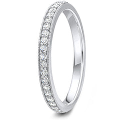 0.20ct 9ct gold Diamond Milgrain Channel Set Wedding Ring