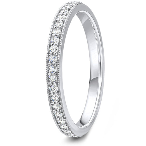 0.20ct 9ct gold Diamond Milgrain Channel Set Wedding Ring