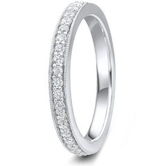 0.25ct 9ct gold Diamond Milgrain Channel Set Wedding Ring