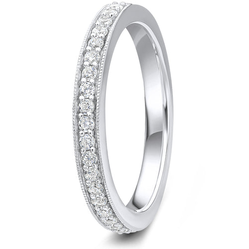 0.25ct 9ct gold Diamond Milgrain Channel Set Wedding Ring