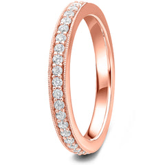 0.25ct 9ct gold Diamond Milgrain Channel Set Wedding Ring