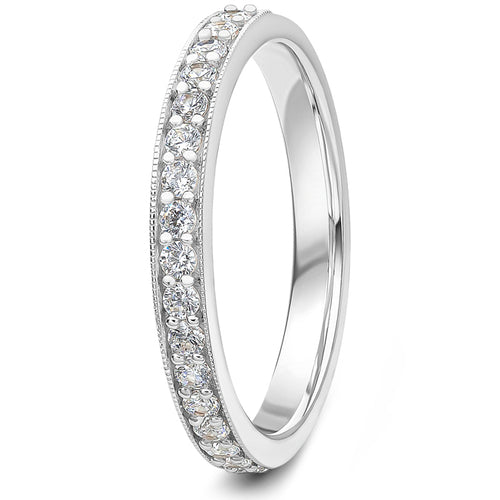0.33ct 9ct gold Diamond Milgrain Channel Set Wedding Ring