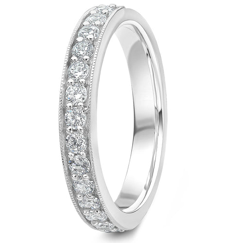 0.50ct 9ct gold Diamond Milgrain Channel Set Wedding Ring