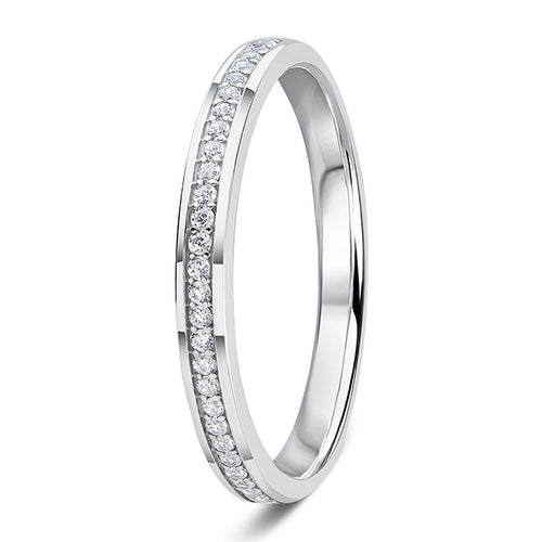 0.15ct 9ct gold Diamond Beaded Channel Set Wedding Ring