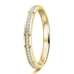 0.15ct 9ct gold Diamond Beaded Channel Set Wedding Ring