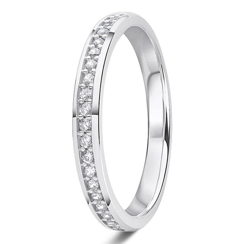 0.20ct 9ct gold Diamond Beaded Channel Set Wedding Ring