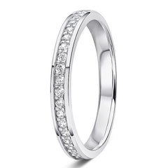 0.25ct 9ct gold Diamond Beaded Channel Set Wedding Ring