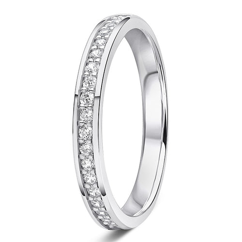 0.25ct 9ct gold Diamond Beaded Channel Set Wedding Ring