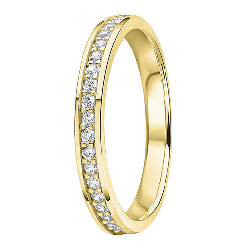 0.25ct 9ct gold Diamond Beaded Channel Set Wedding Ring
