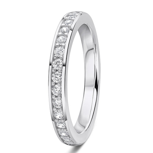 0.33ct 9ct gold Diamond Beaded Channel Set Wedding Ring